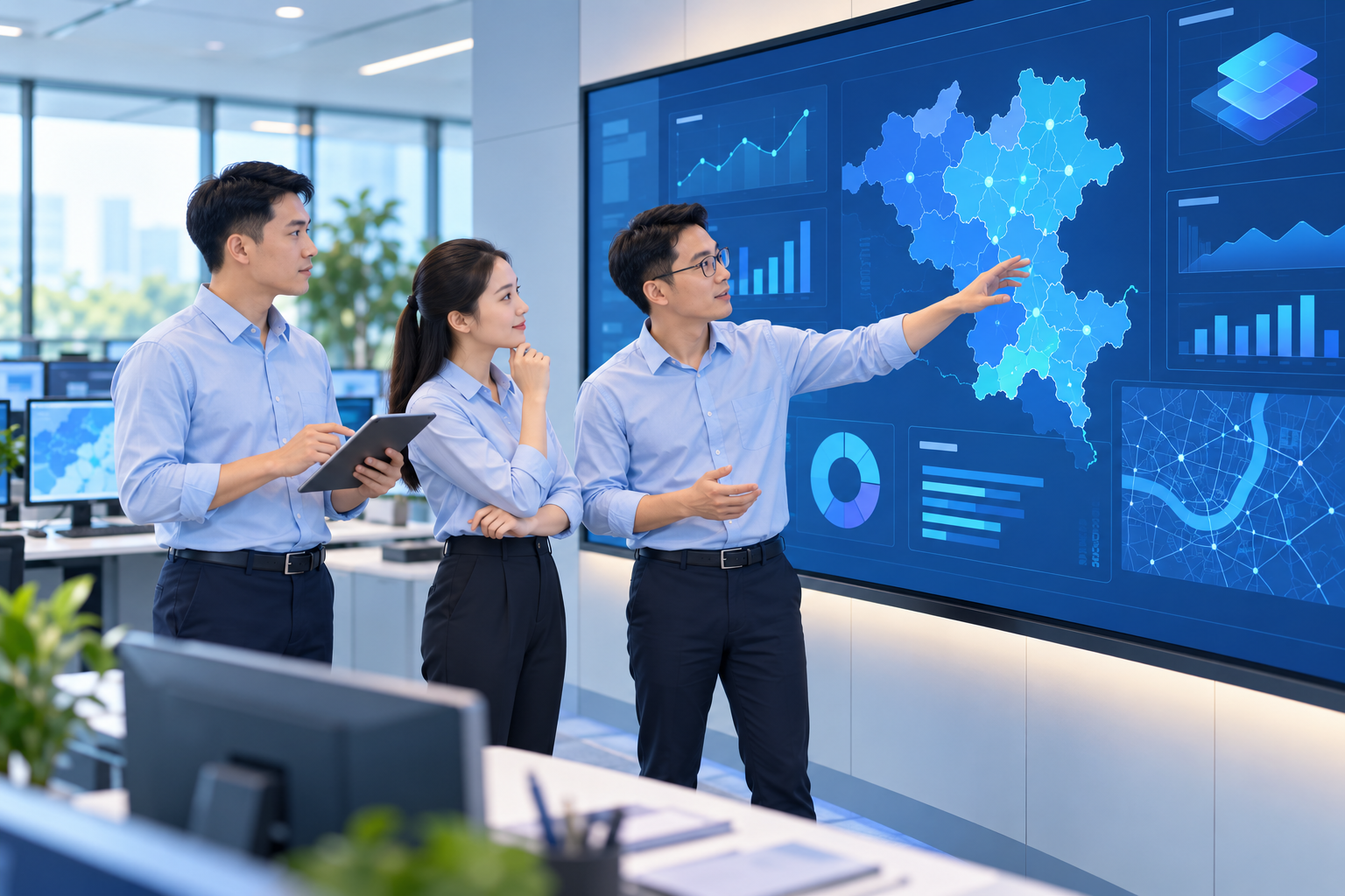 Phòng vận hành hành chính hiện đại của cơ quan nhà nước