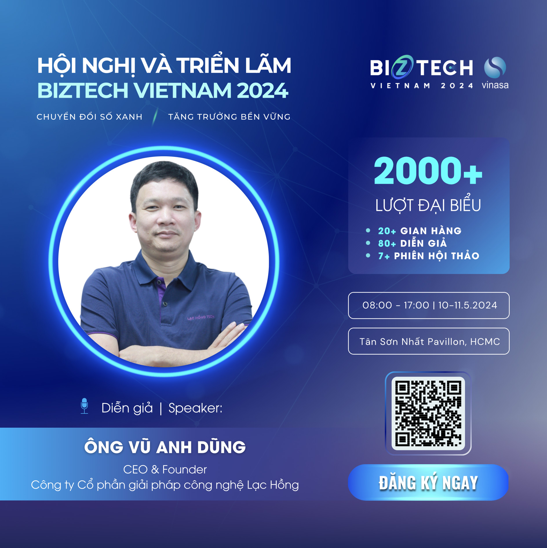 Lac Hong Tech tham gia Biztech Việt Nam 2024 chủ đề "Chuyển đổi số xanh - Tăng trưởng bền vững"