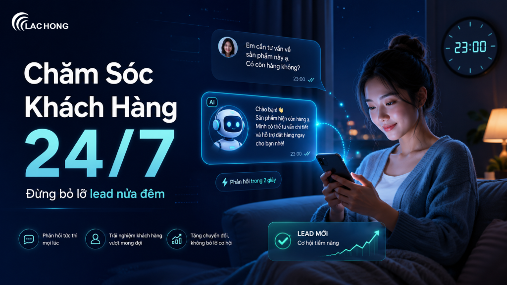 chăm sóc khách hàng 24/7 bằng AI agent cho doanh nghiệp